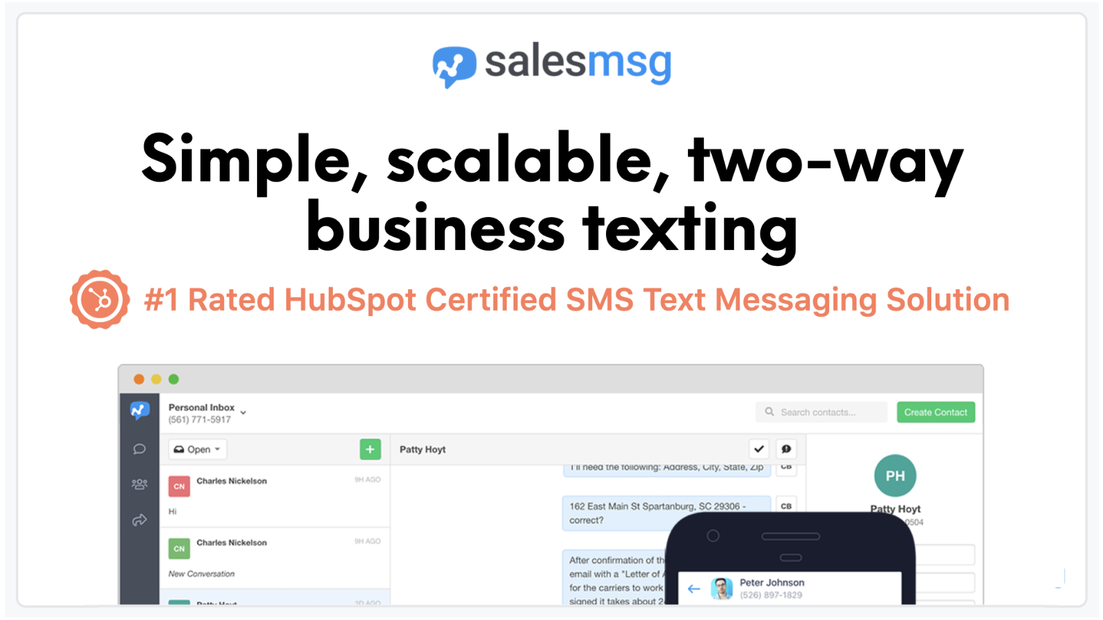 Salesmsg là một nền tảng tin nhắn tự động được đánh giá cao (Ảnh: f.hubspotusercontent10.net)