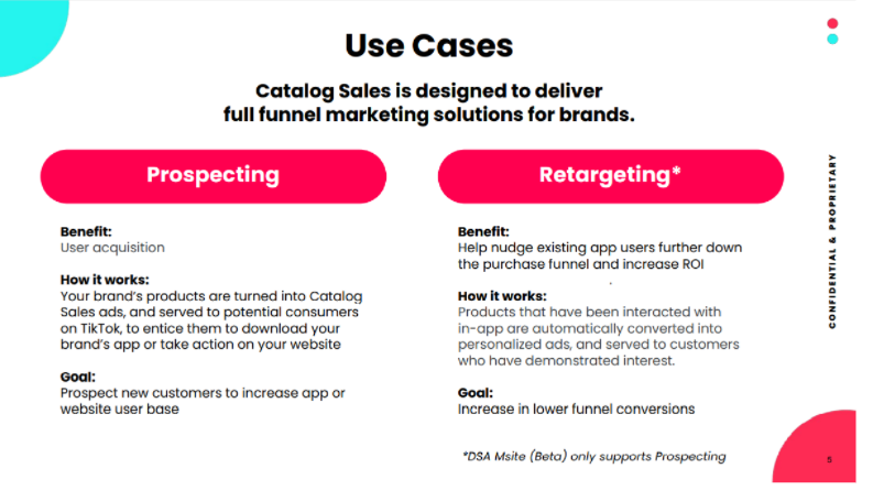 Catalog Sale: Use cases