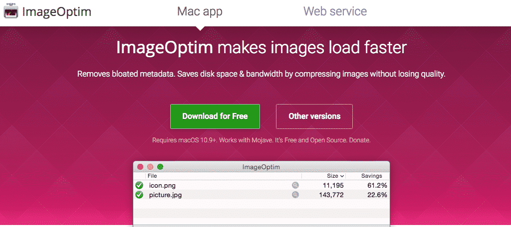 Công cụ ImageOptim giúp tối ưu hóa hình ảnh hiệu quả (Ảnh: greengeeks.com)