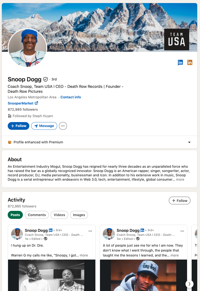 Nghệ sĩ trên LinkedIn: Từ người nổi tiếng đến đối tác kinh doanh